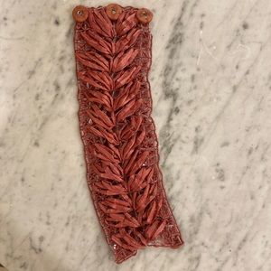 Mignonne Gavigan rose pink raffia bracelet